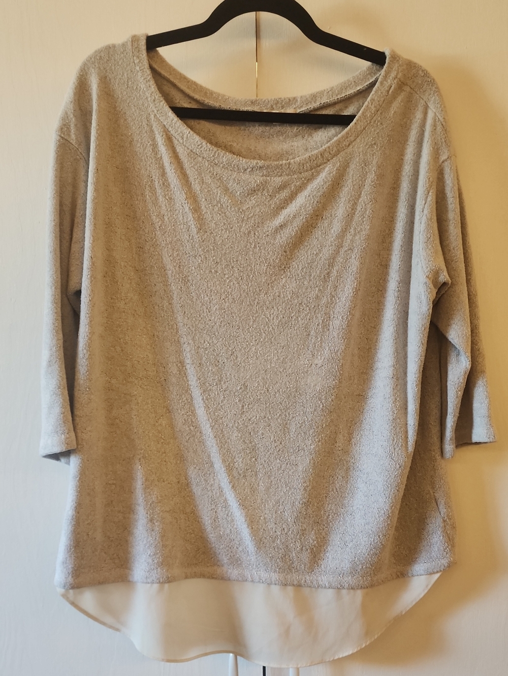 silence + noise Heather Gray Layered-Neck Pullover